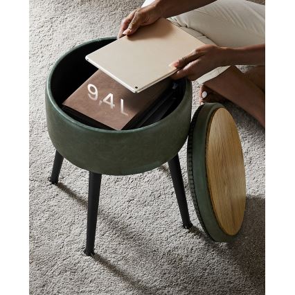 Pufe em pele CORE, verde