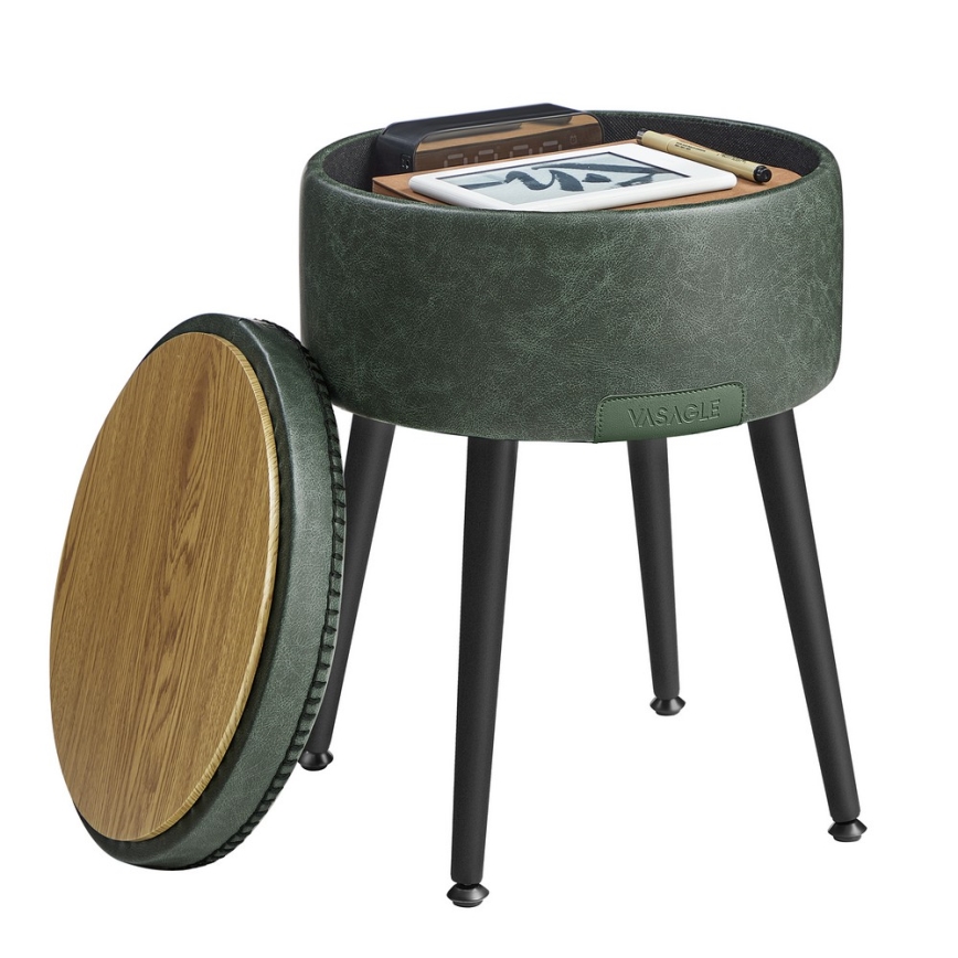 Pufe em pele CORE, verde