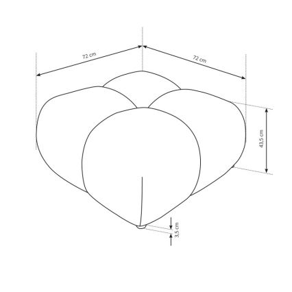 Pufe estofado ALMADA 72x72 cm, bege