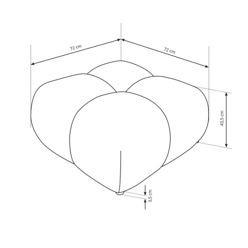 Pufe estofado ALMADA 72x72 cm creme