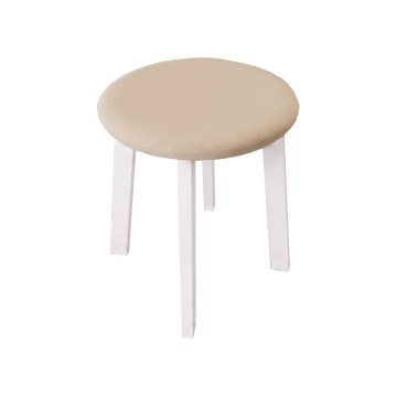 Pufe KUBE, diâmetro 36 cm, branco/bege