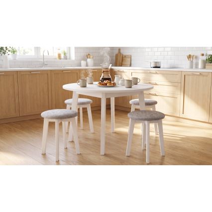 Pufe KUBE Ø 36 cm branco/creme