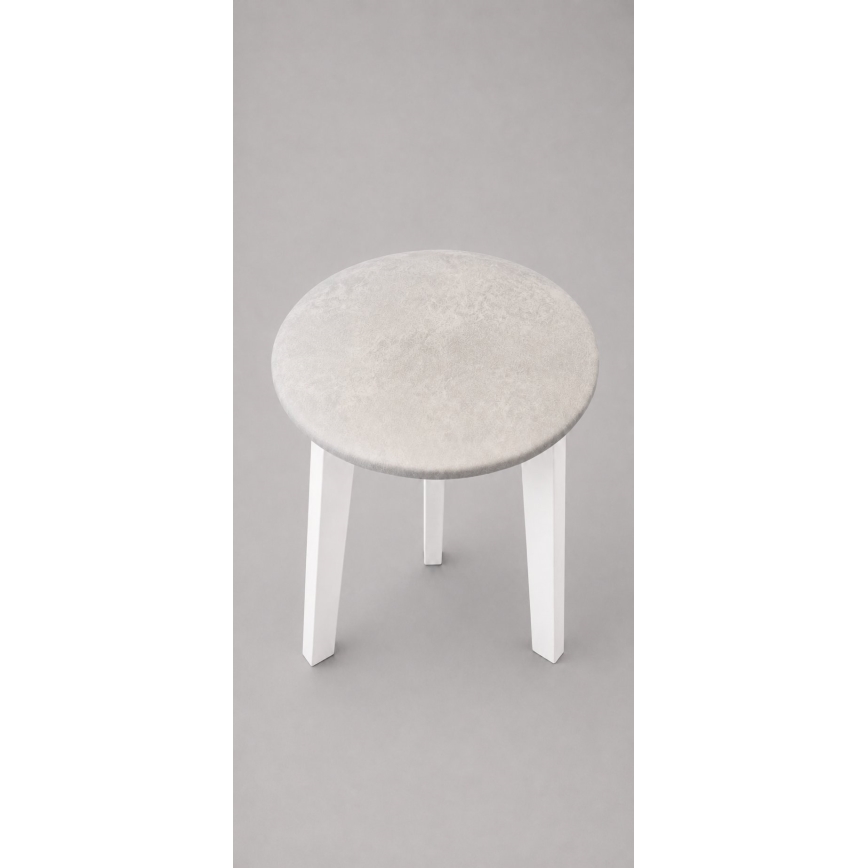 Pufe KUBE Ø 36 cm branco/creme