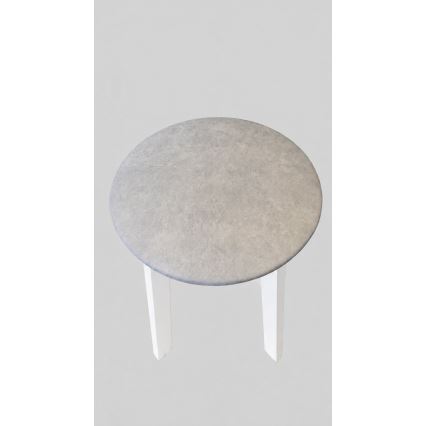 Pufe KUBE Ø 36 cm branco/creme