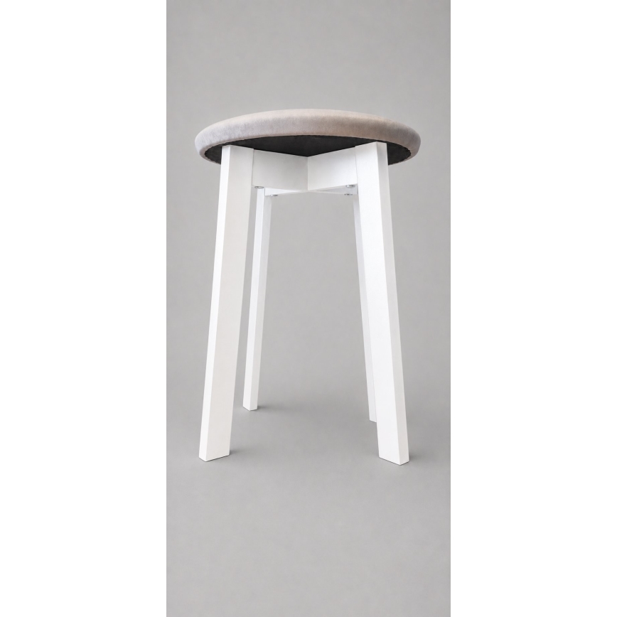 Pufe KUBE Ø 36 cm branco/creme