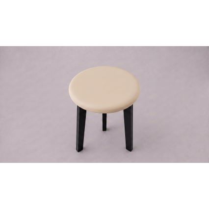 Pufe KUBE Ø 36 cm preto/bege