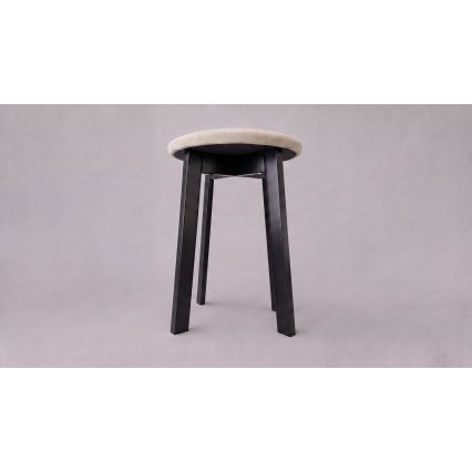 Pufe KUBE Ø 36 cm preto/bege