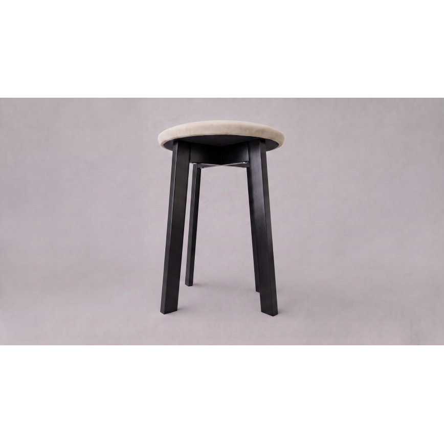 Pufe KUBE Ø 36 cm preto/bege