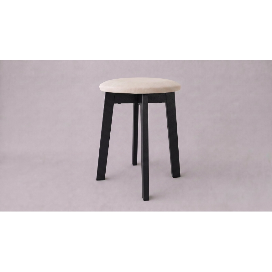 Pufe KUBE Ø 36 cm preto/bege