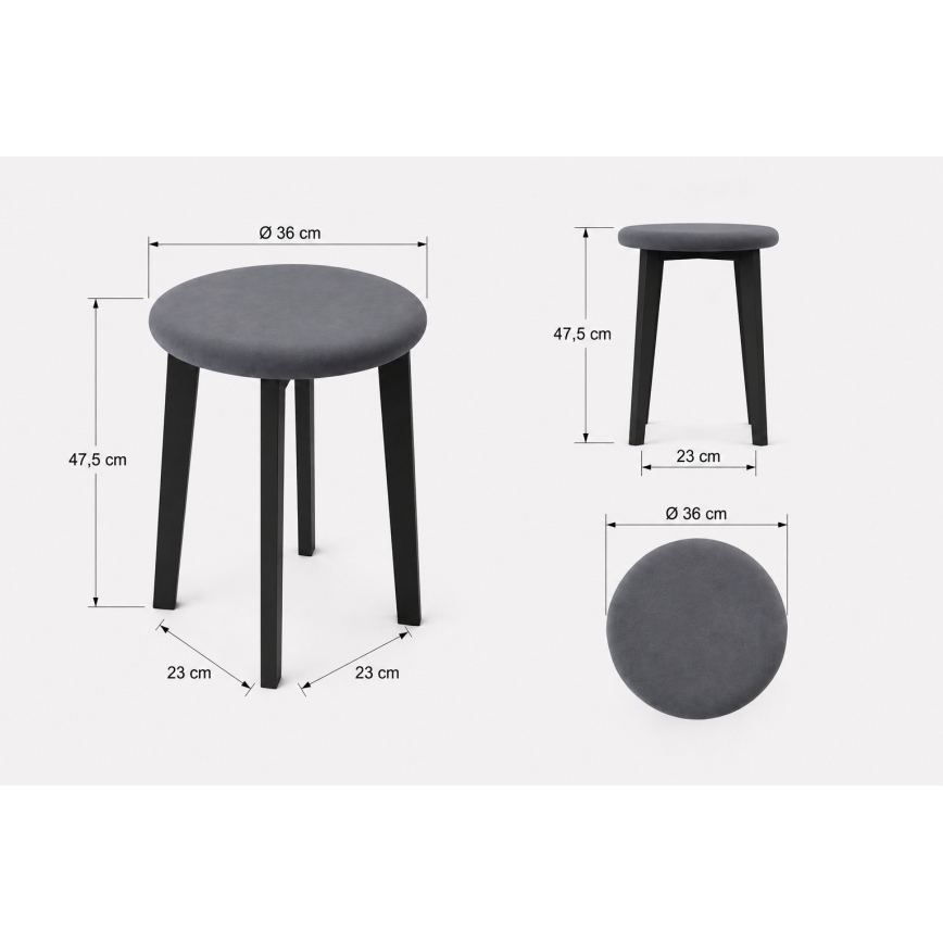 Pufe KUBE Ø 36 cm preto/bege