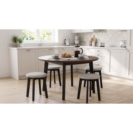 Pufe KUBE Ø 36 cm preto/cinzento
