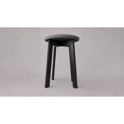 Pufe KUBE Ø 36 cm preto/cinzento