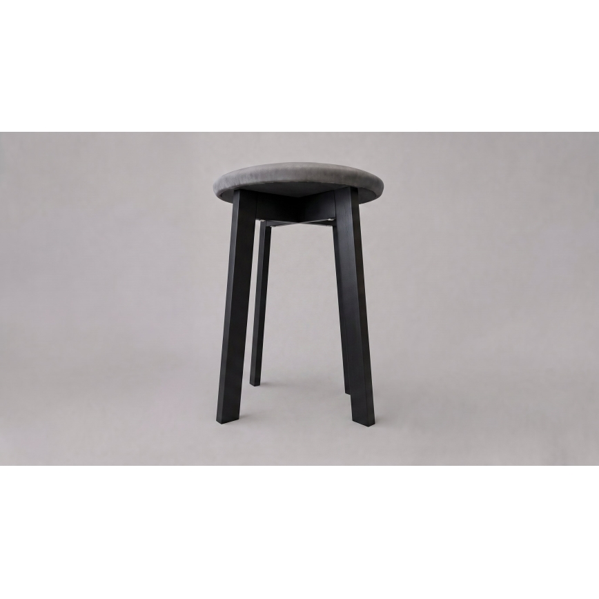 Pufe KUBE Ø 36 cm preto/cinzento