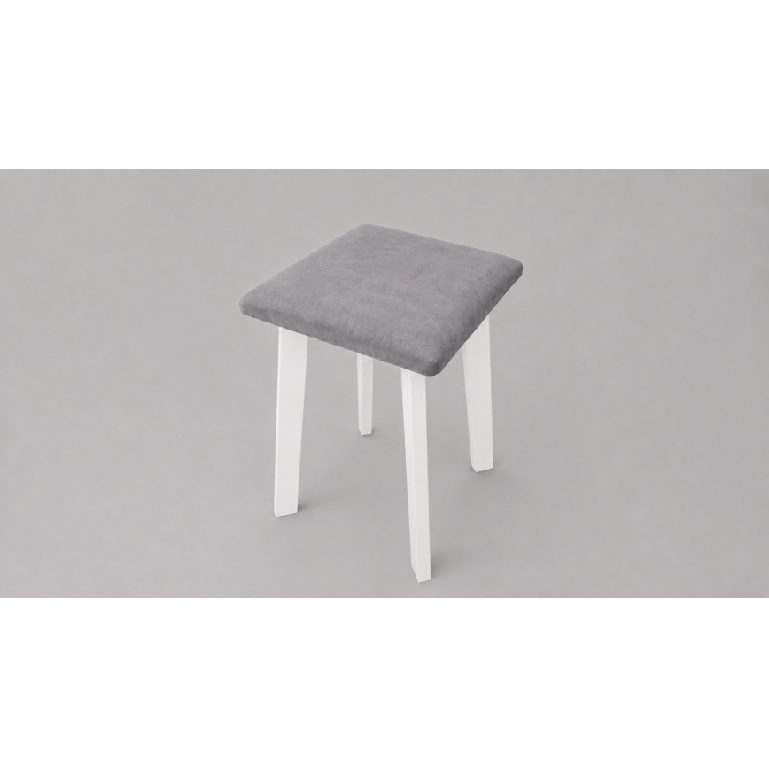 Pufe LUBE 36x36 cm branco/cinzento