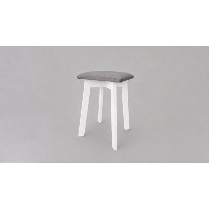 Pufe LUBE 36x36 cm branco/cinzento