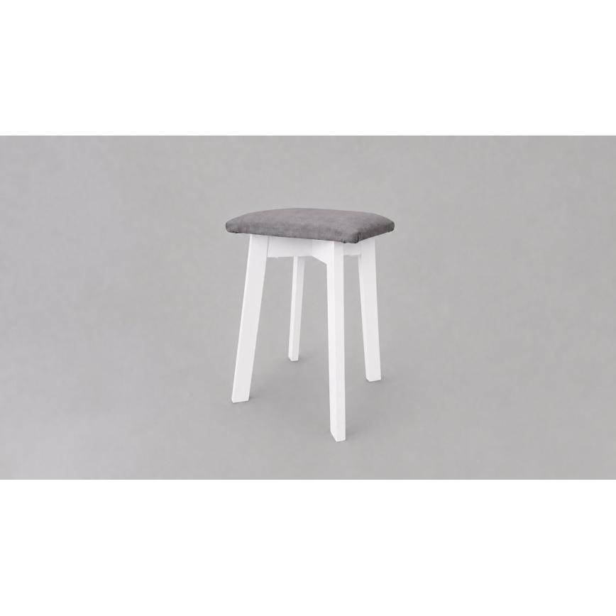 Pufe LUBE 36x36 cm branco/cinzento