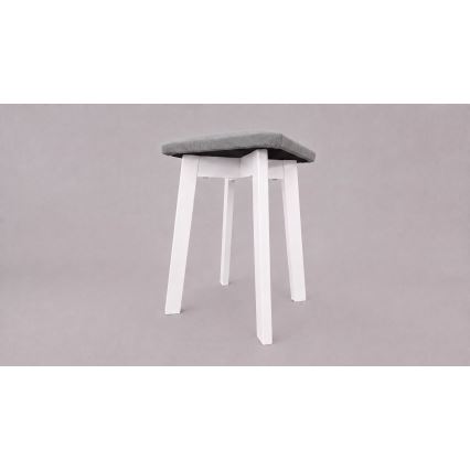 Pufe LUBE 36x36 cm branco/cinzento