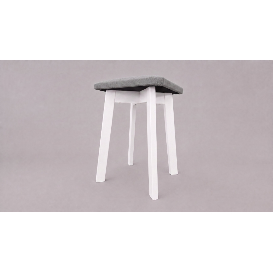 Pufe LUBE 36x36 cm branco/cinzento