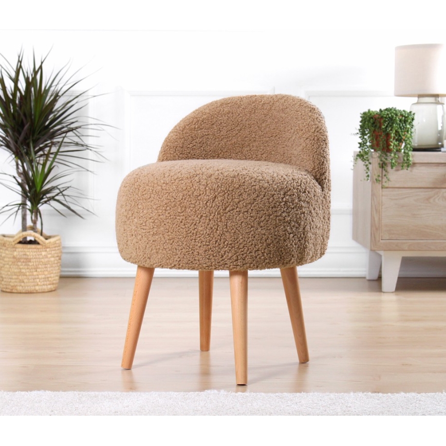 Pufe MIKI, Ø 46 cm, castanho