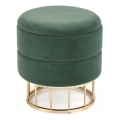 Pufe MINTY diâmetro 37 cm verde/dourado