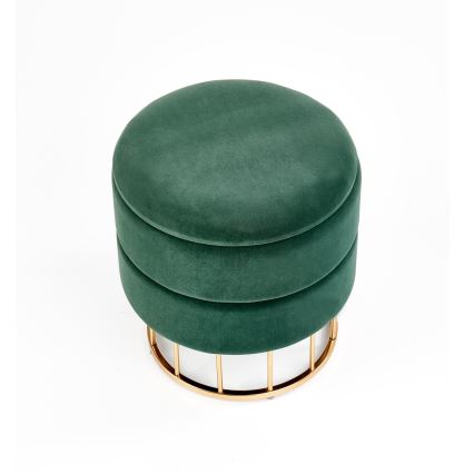 Pufe MINTY diâmetro 37 cm verde/dourado