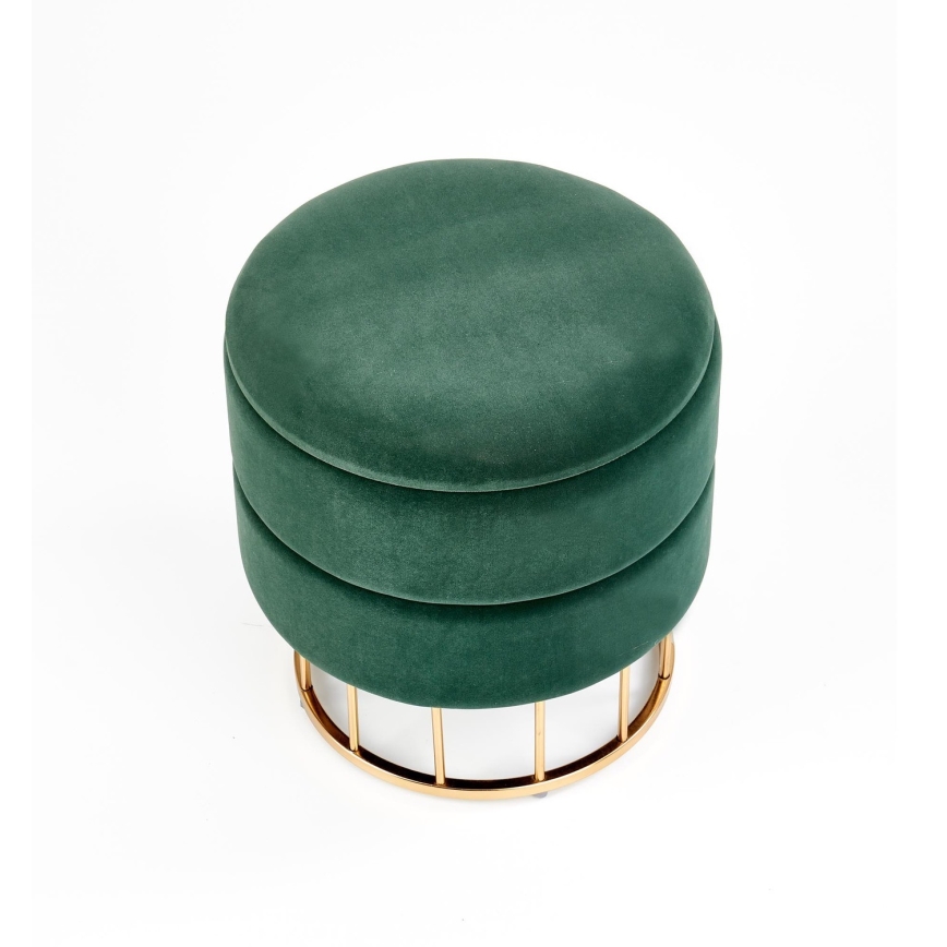 Pufe MINTY diâmetro 37 cm verde/dourado