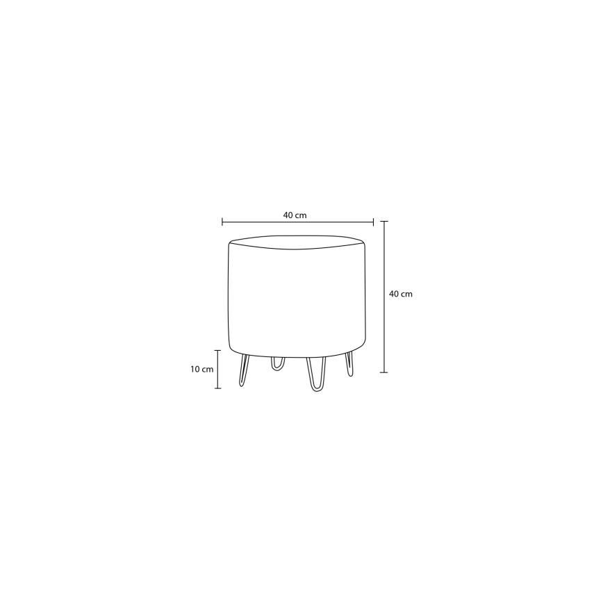 Pufe NANI, Ø 40 cm, cinzento