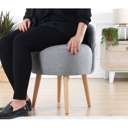 Pufe NIKI Ø 46 cm, cinzento