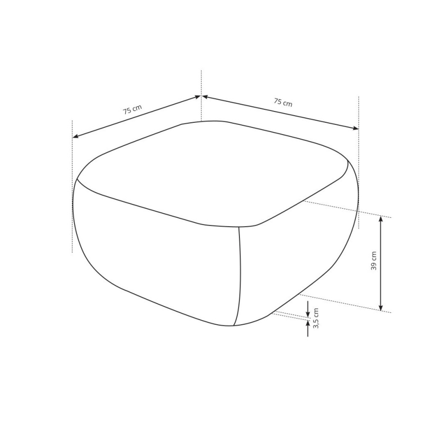 Pufe OLBIA 75x75 cm bege
