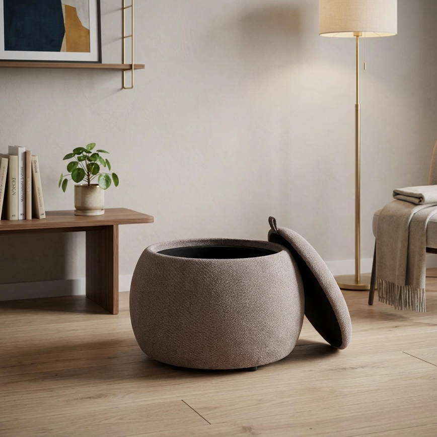 Pufe PAKS Ø 50 cm cinzento
