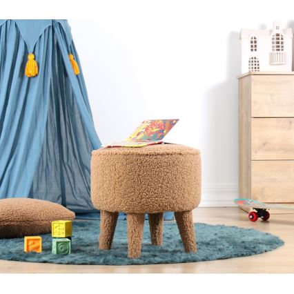 Pufe PIXI, diâmetro 38 cm, castanho