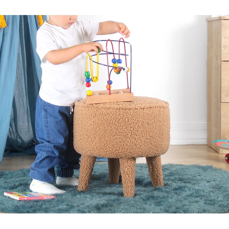 Pufe PIXI, diâmetro 38 cm, castanho