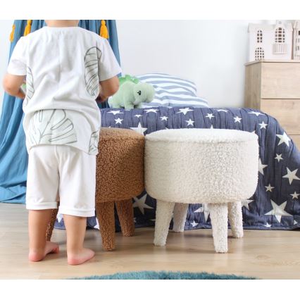 Pufe PIXI, diâmetro 38 cm, castanho