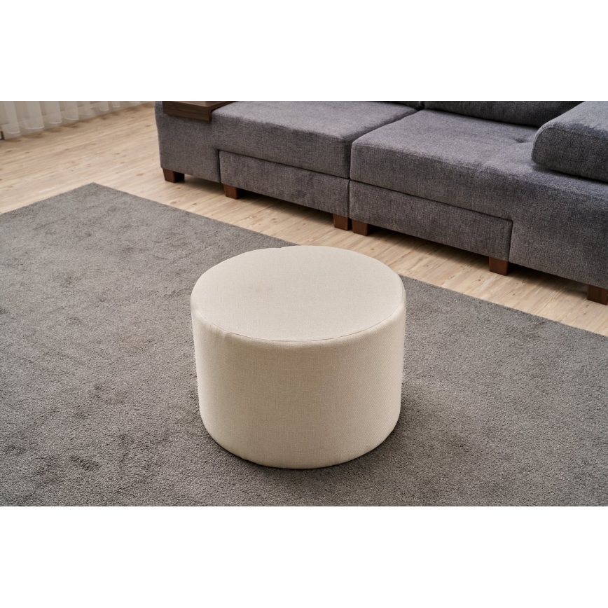 Pufe RABO, diâmetro 58 cm, creme