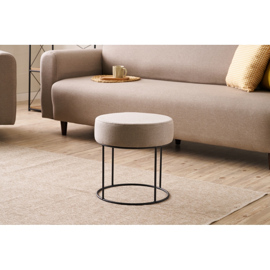 Pufe RELO Ø 40 cm bege