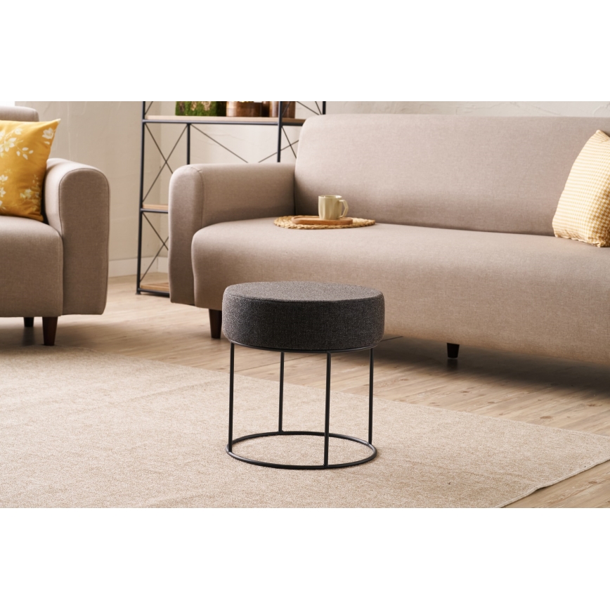 Pufe RELO, Ø 40 cm, castanho escuro