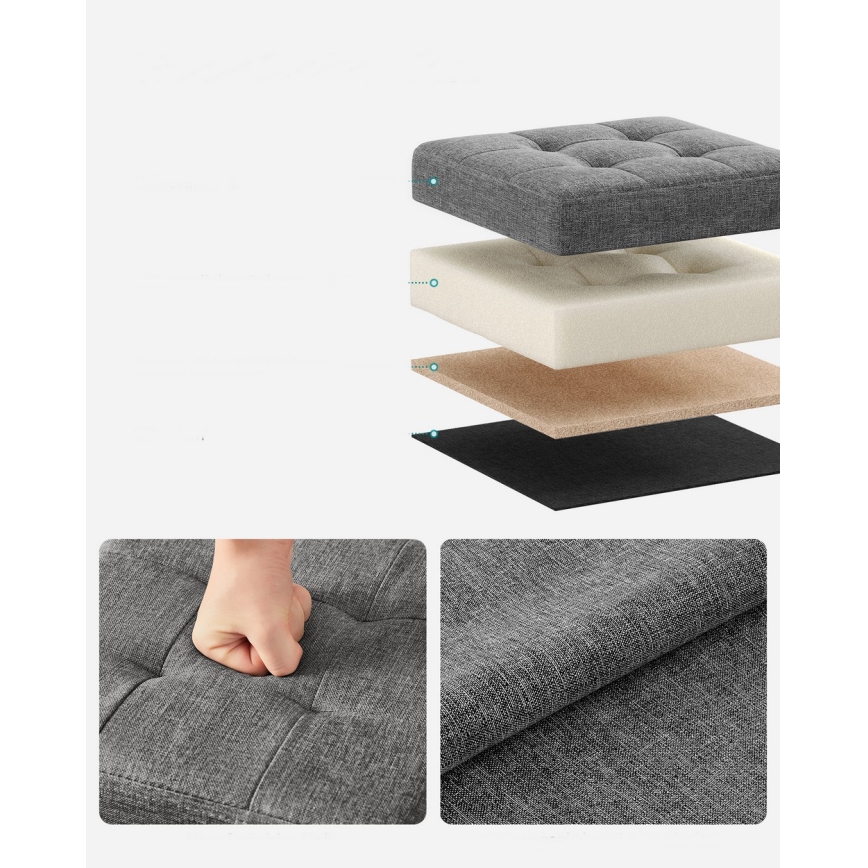 Pufe SULTAN 30x30 cm cinzento