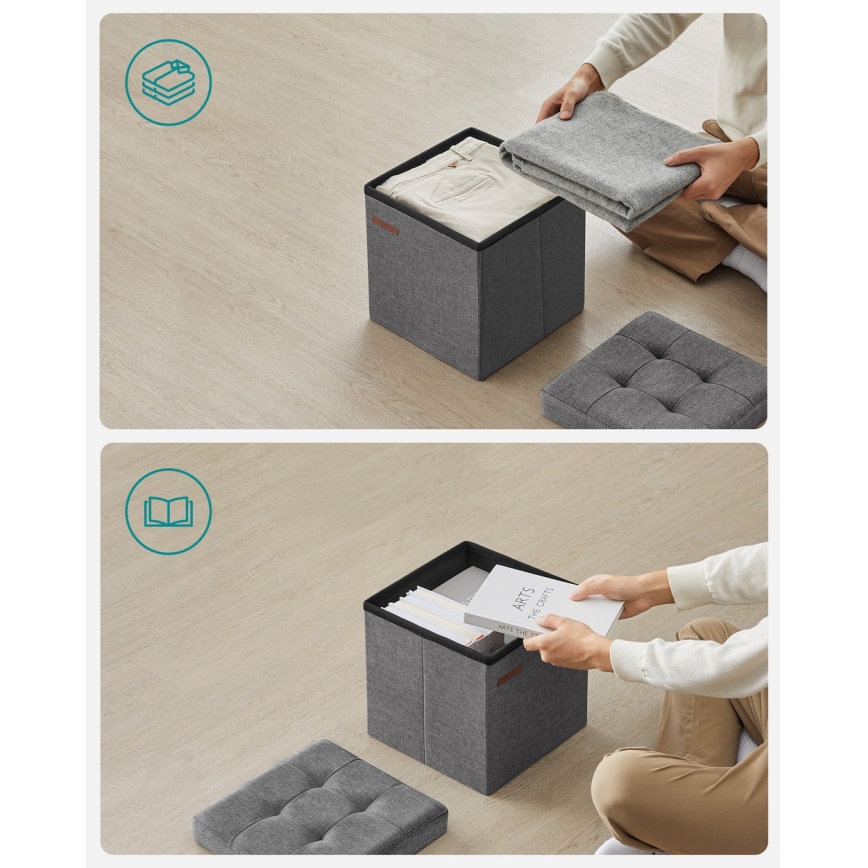 Pufe SULTAN 30x30 cm cinzento