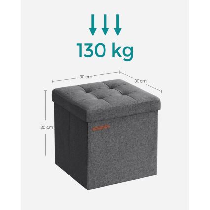 Pufe SULTAN 30x30 cm cinzento