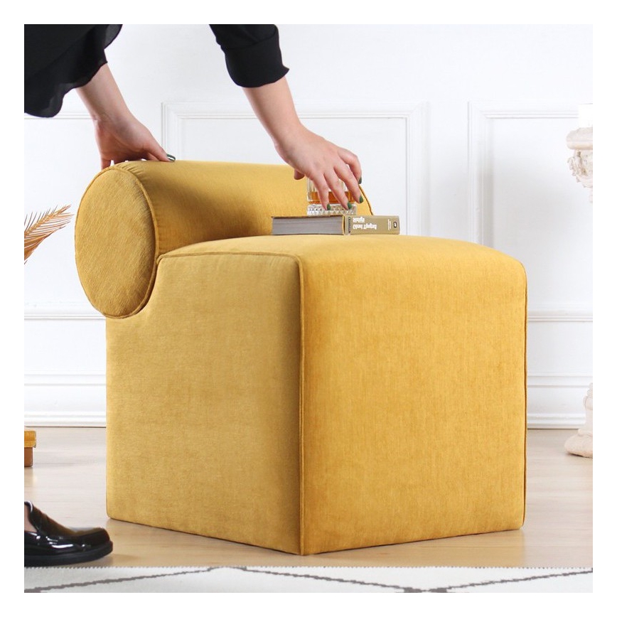 Pufe TIKI 47x45 cm amarelo