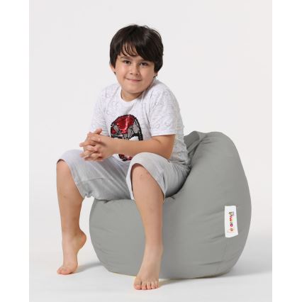 Pufe de assento 60x60 cm cinza