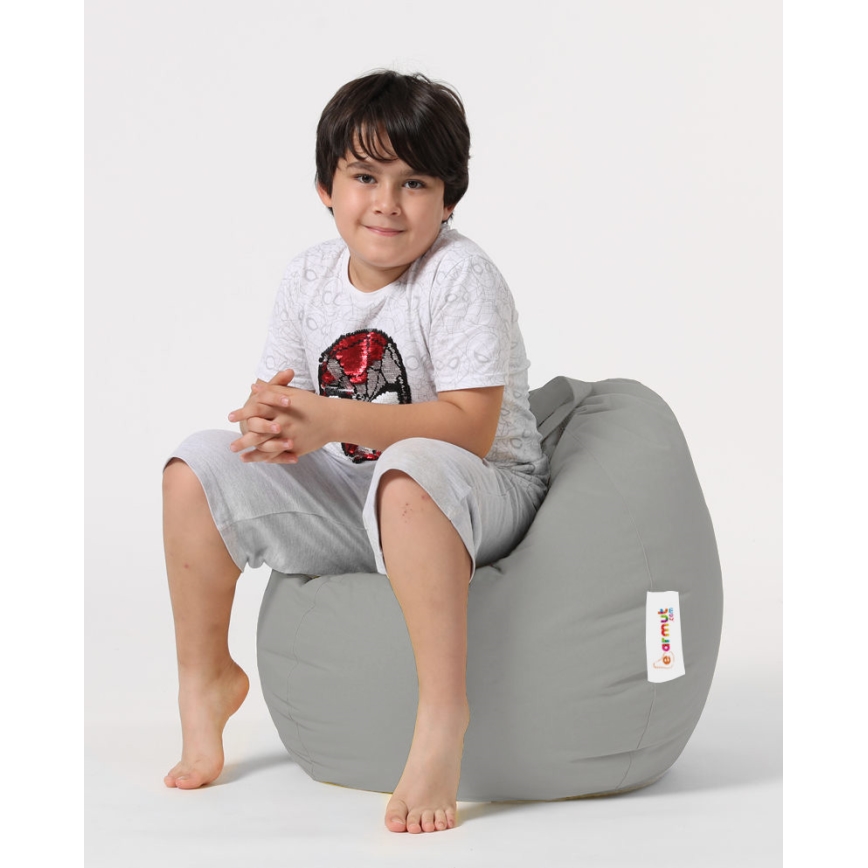 Pufe de assento 60x60 cm cinza