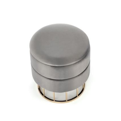 Pufe MINTY diâmetro 37 cm cinza/dourado