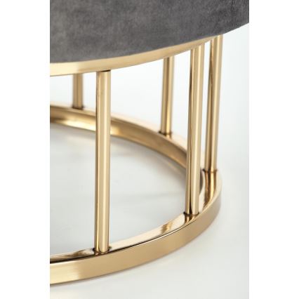 Pufe MINTY diâmetro 37 cm cinza/dourado