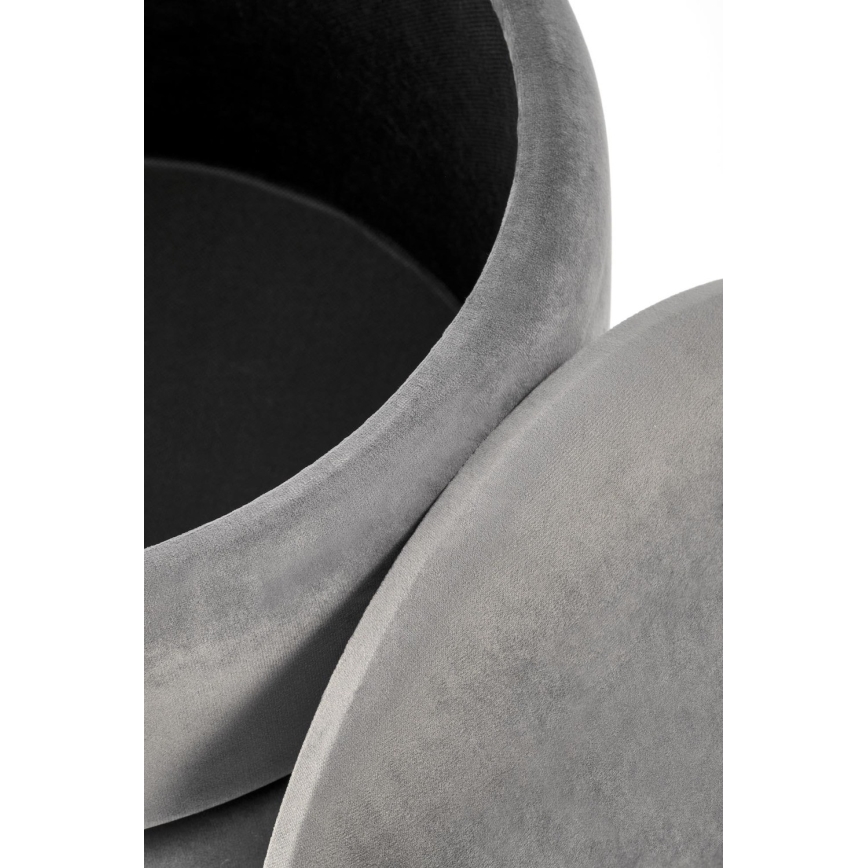 Pufe MINTY diâmetro 37 cm cinza/dourado