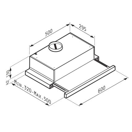 Pyramis 65040001 - Exaustor SLIDING NT 60 cm branco