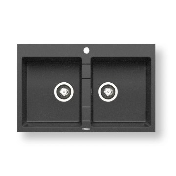 Pyramis 70053201 - Pia de cozinha SPARTA 78x50 cm granito/preto