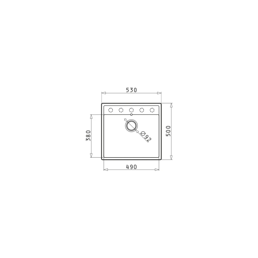 Pyramis 70058401 - Pia de cozinha CAMEA 50x53 cm granito/cinza