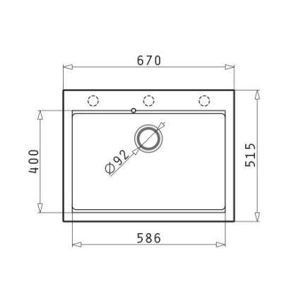 Pyramis 70094201 - Lavatório de cozinha SIROS 67x51,5 cm  granito/preto