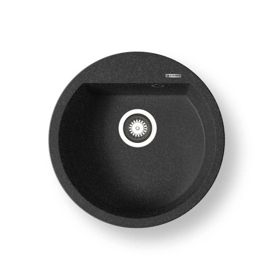 Pyramis 70106911 - Lava-loiças de cozinha ALAZIA diâmetro 51 cm granito/preto